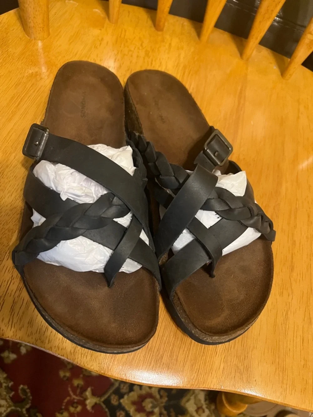 Sonoma Black Braided Strap Slide Sandals - Picture 8 of 9